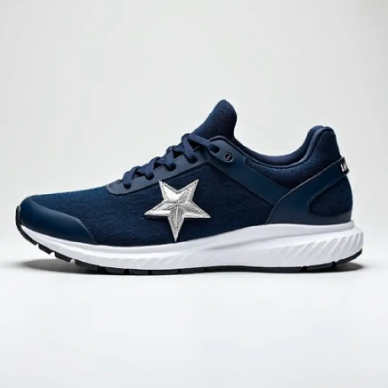 Girls' Navy Blue Star Emblem Athletic Sneakers