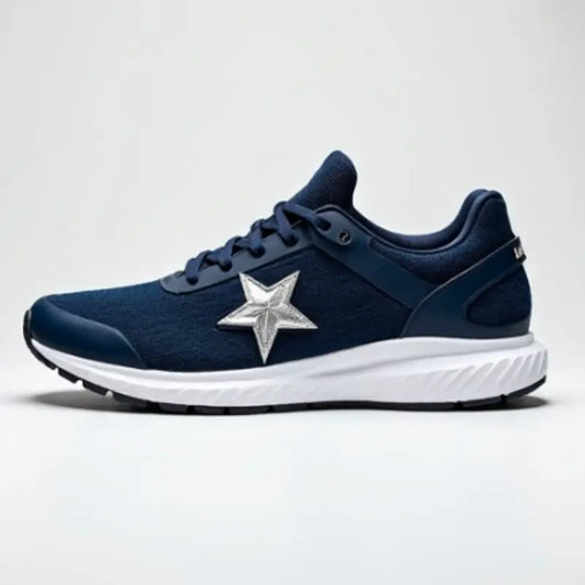 Girls' Navy Blue Star Emblem Athletic Sneakers